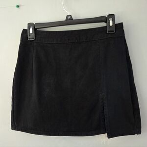 Lioness Lola Mini Skirt Small Black Cotton Blend High Waist Side Slit Going Out